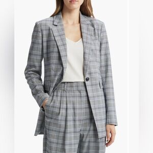 Nordstrom Glen Plaid One Button Blazer - Large